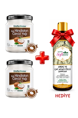 2 Adet Hindistan Cevizi Yağı 170ml Ardıç Ve Çay Ağacı Özlü Şampuan 400ml Hediye 700 ML