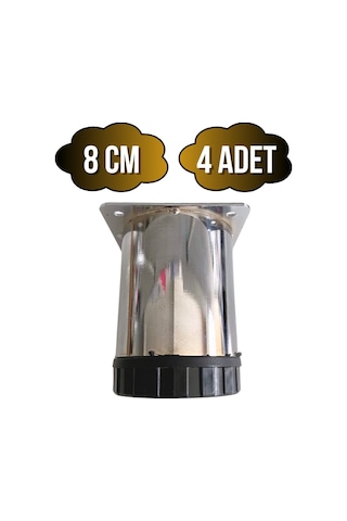 Metal Krom 8cm Ayak Mobilya Masa Ve Dolap Ayağı Krom 8cm Çap:60mm 4 Adet Krom