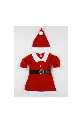 Efran Bebe Kız Çocuk Noel Elbise Kostüm Kırmızı