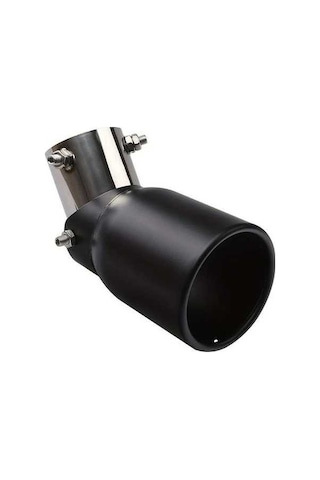 Pazly Siyah 63-89mm Aşağı Kavisli Paslanmaz Çelik Egzoz Ucu, Yüksek Dayanıklı, Korozyona Dayanıklı Jiletli