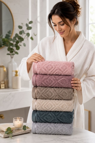 6 Lı El Yüz Havlu Seti %100 Pamuklu Kısmi Kadife Velvet Collection Pembe