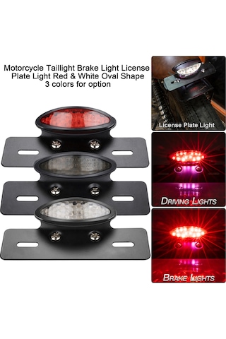 Youtek Motorsiklet Led Stop Lambası Toplamı - 12v 19 Ledli Ipx66 Su Geçirmez Kırmızı Beyaz Işık Siyah Metal Abs Kc664