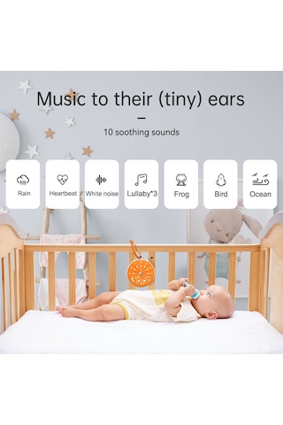 Konesam K6 Bebek Beyaz Gürültü Uyku Makinesi: 10 Müzik, 3 Zamanlayıcı, Led Gece Lambası, Taşınabilir Ve Şarj Edilebilir Turuncu Turuncu