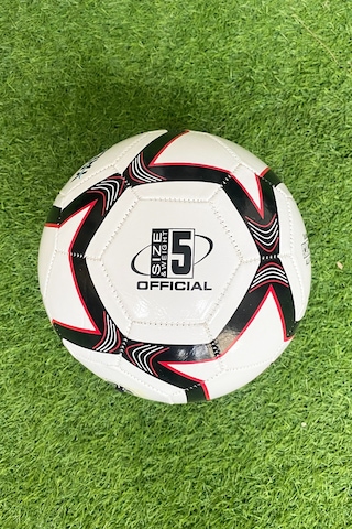Futbol Topu Sert Zemin Halı Saha 5 Numara Beyazsiyahkırmızı