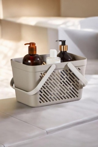 Ayrex Mithra Life Taşınabilir Çok Amaçlı Banyo Mutfak Çekmece İçi Organizer Düzenleyici Gri Kulplu Sepet Plasti Diğer