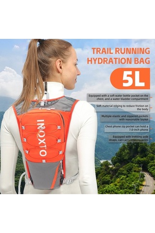 Dancemonkey 5l Kapasiteli Su Çantası, Koşu-yürüyüş-süreyiş İçin Turuncu, Ha Açık Çanta Naylon Hidrasyon Paketi Turuncu