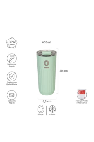 Espressolab Yeşil Mug Termos 600 Ml Yeşil