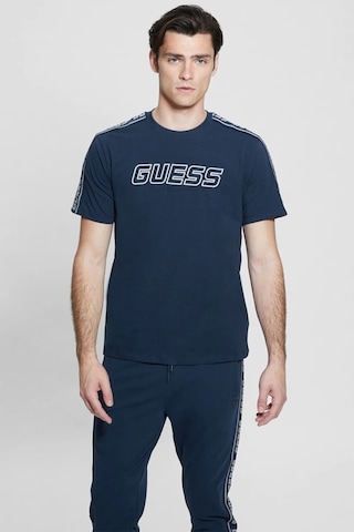 Guess Erkek Arlo Logolu T-shirt Xxl Lacivert