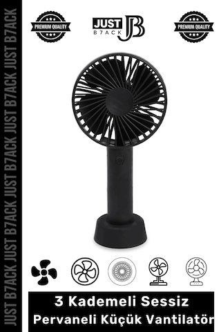 Minielfanı Usb Şarjlı 3 Kademeli Sessiz Taşınabilir Mini Fan Pervaneli Soğutucu Küçük Vantilatör