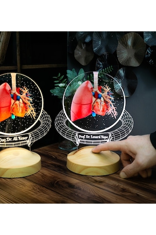 Akciğer Tasarımlı 3d Led Lamba Göğüs Hastalıkları Uzman Doktoruna Özel Hediye, Pulmonoloji Uzmanlarına, Sağlık Çalışanlarına İsimli Kişiye Özel Hediye