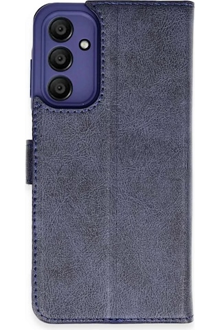 Newface Samsung Uyumlu, Galaxy M15 Kılıf Trend S Plus Kapaklı Kılıf - Lacivert