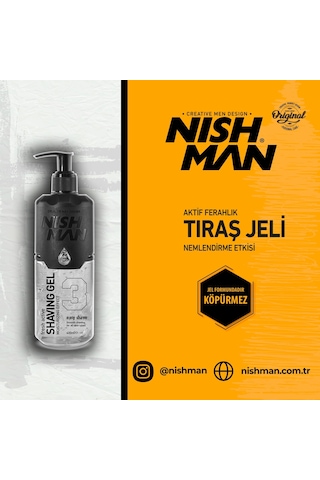 Nishman 3 Easy Shave Traş Jeli Pompalı 400 ML