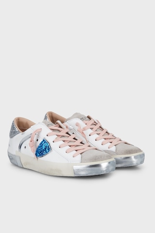 Philippe Model Sim Detaylı Deri Sneaker Ayakkabı Kadın Ayakkabı Prldvg10 Beyaz-gri-mavi
