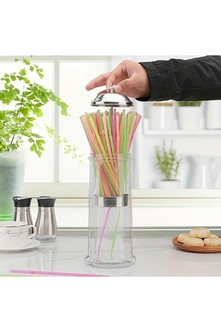 Brightnova 1pc Paslanmaz Celik Ve Cam Pipet Tutucu Organizer Buyuk Kapasiteli Mutfak Tezgah Saklama Cihazi Saglam Hijyenik Tasarim -