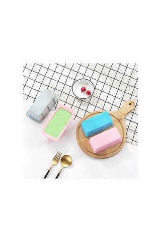 6 Adet Kek Silikon Tost Ekmeği Kalıbı Dikdörtgen Buz Tepsisi Kalıbı Pembe Çok Renkli