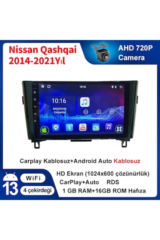 Nissan Qashqai 2014-2021yıl 1gb Ram 16gb Rom Carplay Multimedya