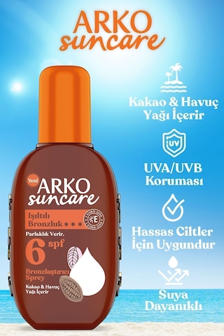 Suncare Spf6 Bronzlaştırıcı Yağ 220ml & Spf30 Yüksek Korumalı Vücut Güneş Spreyi 200ml Yaz Seti