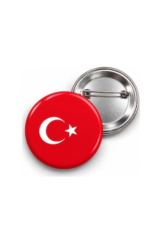 Türkiye Bayrağı - 58mm Rozet Çok Renkli Türkiye Bayrağı - 58mm Rozet Çok Renkli