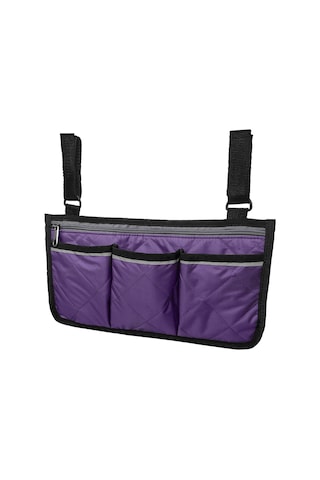 Yuntech01 Tekerlekli Sandalye Yan Çantası, Sağlık Aletleri İçin Askılı Depolama, Polyester Malzeme, Mor Renk Mor