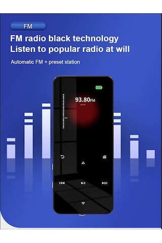 Junglee Bluetooth Lu Mp3-mp4 Çalar Ses Kayıt Fm Radyolu Şarjlı Mp4 Player Dahili Hoparlör 8gb Hafızalı Pembe
