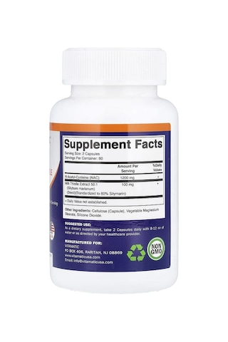 Takviye Vitamatic, Na-c + Milk Thistle, 120 Vegetable Capsules