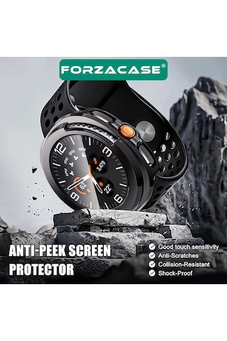 Forzacase Samsung Uyumlu Galaxy Watch 8 Classic 46mm İçin Ekran Korumalı Sert Rubber Kılıf Fc015