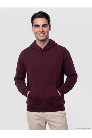 LC Waikiki Lc Waıkıkı Bordo Kanguru Cepli Erkek Hoodie