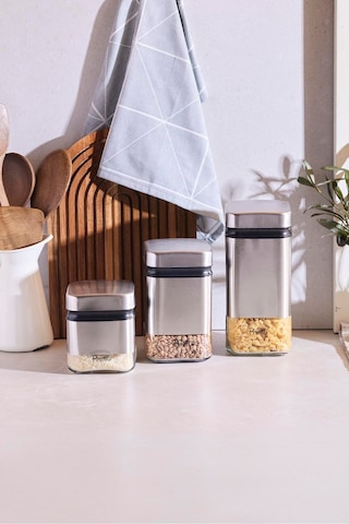 Cubıc 3 Boy Saklama Kabı Ve Kavanoz Seti Seffaf Şeffaf