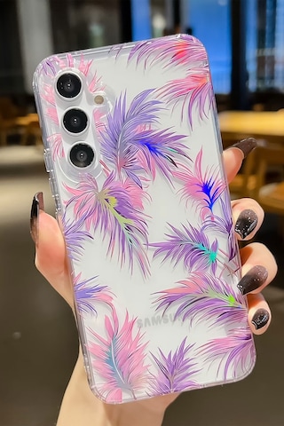 Samsung Galaxy Uyumlu S23 Kılıf Solmayan Imd Baskı Desenli, Şeffaf Tpu+pc Botanik Kapak