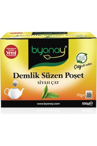 Byonay Demlik Süzen Poşet Siyah Çay 50 x 10 G