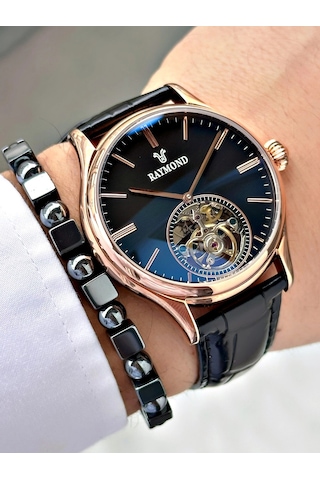Raymond Diplomat Klips Otomatik Mekanizma Erkek Kol Saati Rose Gold 47955179