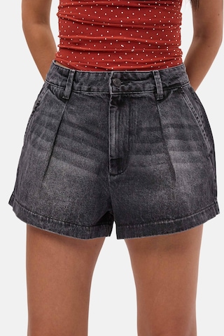 Itsbasic Kadın Koyu Füme 2s6-1 Mini Pileli Denim Şort Çok Renkli