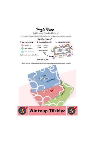 Eğlenceli Romantik Keyifli Vakit Sürpriz Görev Etkinlik Sevgili Çift İlişki Oyun-tingle Date 40 Kart