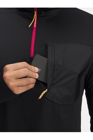 Erkek Ua Trail Run Çeyrek Fermuarlı Uzun Kollu T-shirt 1383244-002 Siyah