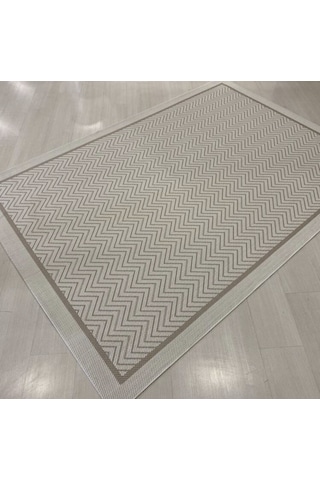 Elvey Home Jüt Sisal S9717 Bej Beyaz Kaymaz Taban Hasır Dokuma Yıkanabilir Yolluk Salon Koridor Mutfak Halısı Bej/beyaz