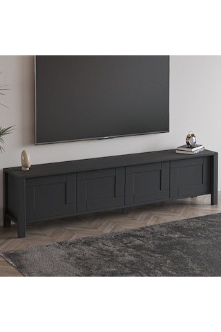 Vachel 4 Kapaklı Modern Tv Sehpası Antrasit