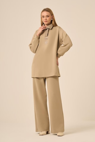 Ftz Women Kadın Scuba Spandex Takım Beige 31278 Beige