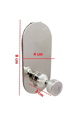 Glare İnce Belli Kendinden Yapışkanlı Askılık Tekli Oval Krom 4 Lü Paket Krom