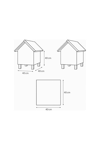 Kedi Evi Kedi Yuvası Isı Ve Su Yalıtımlı 40x40x40 Cm İç Ve Dış Mekan İçin Uygundur