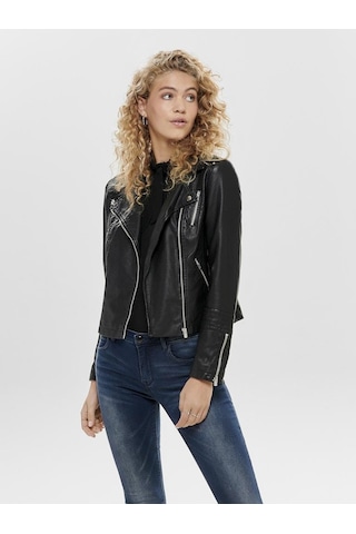 15153079 Onlgemma Faux Black Kadın Deri Mont Siyah