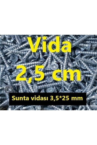 Vida 2.5 CM (200 Adet)- Ağaç - Ahşap - Sunta Vidası 3.5X25 MM Ar.10 N11.61625 Vida 2.5 CM (200 Adet)- Ağaç - Ahşap - Sunta Vidası 3.5X25 MM Ar.10 N11.61625