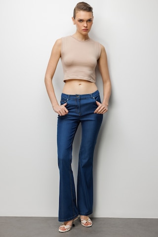 Ekol Kadın Beş Cep İspanyol Paça Pantolon 4084 Indigo Indigo