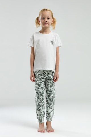 Arnetta 3303 Kız Çocuk Desenli Bisiklet Yaka Şortlu Kısa Kol Pijama Takım Yeşil