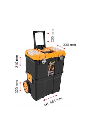 Asr-5039 Çift Katlı Mobil Alet Takım Çantası Bölmeli Tekerlekli