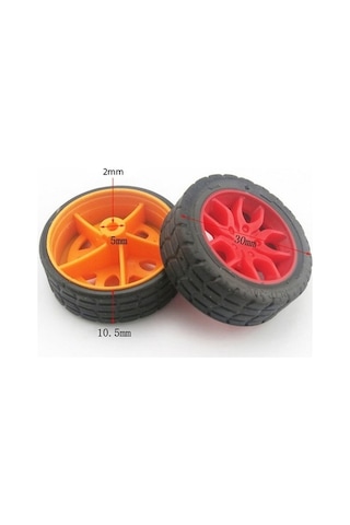 Ø30mm Çapında 8 Adet Kauçuk Tekerlek Ve 4 Adet Mil Seti