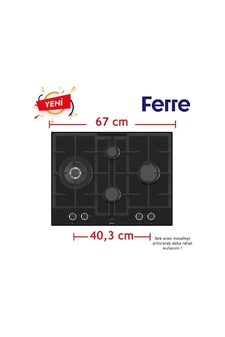 Afm Tech Ve Ferre Modeo Turbolu Siyah Dijital ED075-WFA WOK + FM7700 + FM3400 Ankastre Set