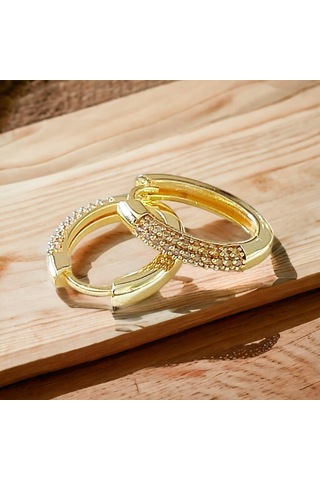 Alerji Yapmaz Kararmaz Altın Kaplama Çelik Halka Küpe