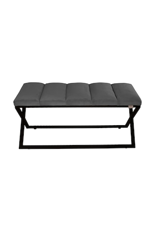 Varcera Black- Gri Dilimli Model Puf & Bench & Koltuk & Oturma Bankı & Yatak Odası Önü
