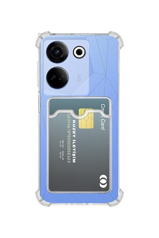 Tecno Camon 20 4g Kapak Kamera Korumalı Kartlıklı Darbe Emici Özellikli Şeffaf Silikon Kılıf Tecno Camon 20 4g Kapak Kamera Korumalı Kartlıklı Darbe Emici Özellikli Şeffaf Silikon Kılıf