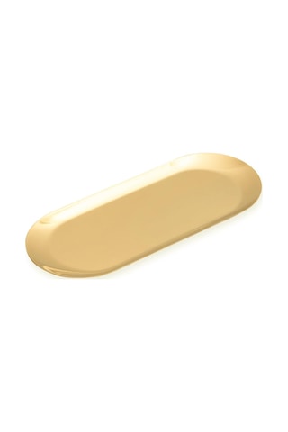 The Mia Linea Oval Çelik Servis Tabağı Gold 26 X 11 Cm
